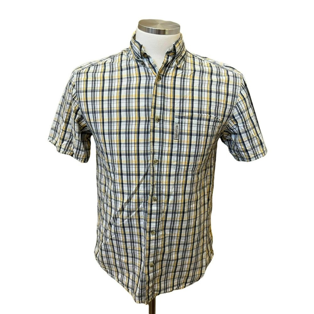 Columbia Men's Shirt Short Sleeve Plaid Hiking Button-Down Size Small